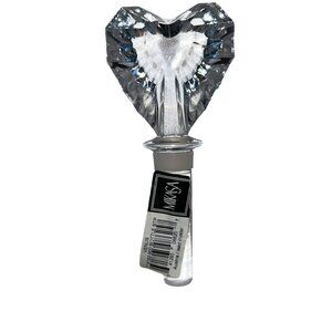 mikasa NEW clear glass crystal HEART wine bottle stopper